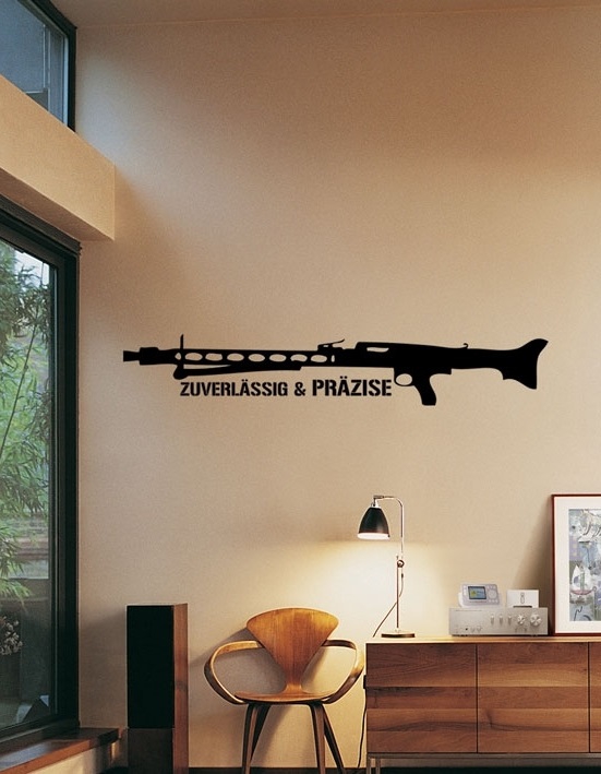 Deutsches Maschinengewehr MG 42 - Aufkleber/Wandtattoo 165x28cm