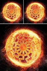 Schwarze Sonne - XXL mit 2 Kissen und XXL-Decke - Bettwäsche