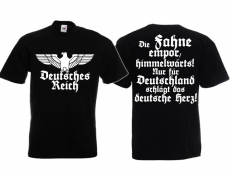 Deutsches Reich - Die Fahne empor - T-Shirt schwarz