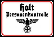 Halt ! Personenkontrolle ! - Blechschild