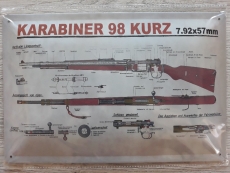 Karabiner 98k - Blechschild