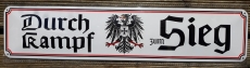 Durch Kampf zum Sieg II - Blechschild