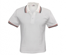 Herren Poloshirt Schwarz, Weiss, Rot mit Knopfleiste II