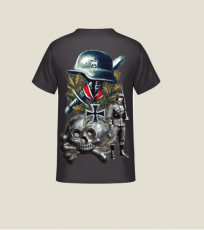 Wehrmacht Stahlhelm Totenkopf T-Shirt