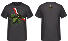 Schwarz Weiss Rot Eichenlaub T-Shirt