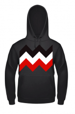 Schwarz Weiss Rot Kapuzenpullover