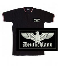 Reichsadler Deutschland Aufnäher - Poloshirt Schwarz, Weiss, Rot