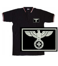 Reichsadler Aufnäher Poloshirt Schwarz Weiss Rot