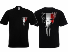 Totenkopf schwarz weiss rot T-Shirt