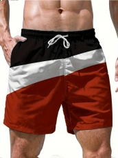 Schwarz Weiss Rot Kurze Hose Badehose