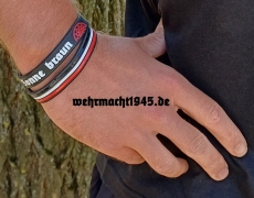 Auch ohne Sonne braun und Schwarz Weiss Rot Armband