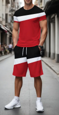 Schwarz Weiss Rot T-Shirt und kurze Hose