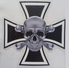 Totenkopf Eisernes Kreuz Aufkleber wasserfest