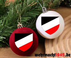 Schwarz weiss rot 2 Weihnachtskugeln