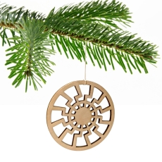 Schwarze Sonne 5er Pack Weihnachtsbaumschmuck