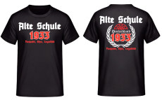Alte Schule 1933 schwarze Sonne T-Shirt Größe L