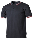 Poloshirt Schwarz Weiss Rot mit Knopfleiste