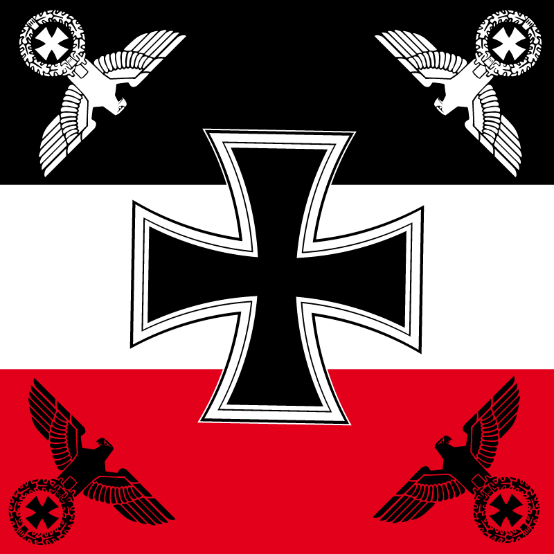 Reichsflagge mit 4 Reichsadlern - 120x120 cm
