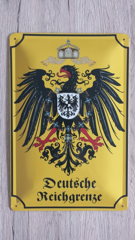 Deutsche Reichsgrenze - Blechschild