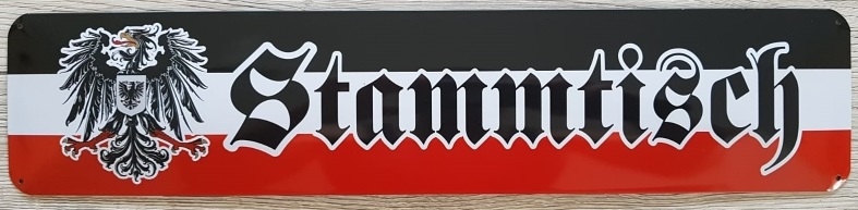 Stammtisch - schwarz/weiss/rot - Blechschild