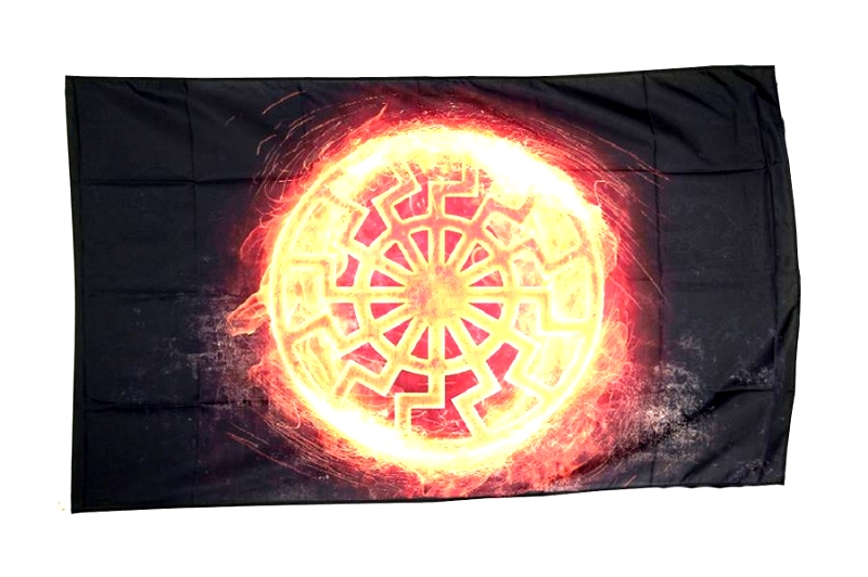 Schwarze Sonne II - Fahne 150x90 cm