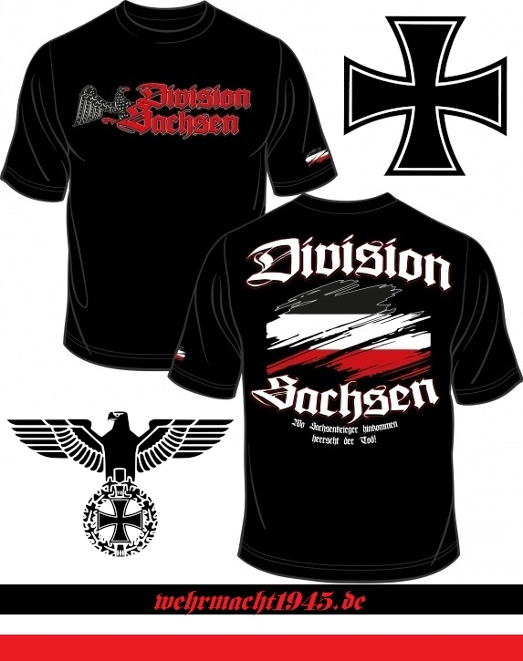 Sachsen Division - Kampfgruppe Sachsen - T-Shirt schwarz