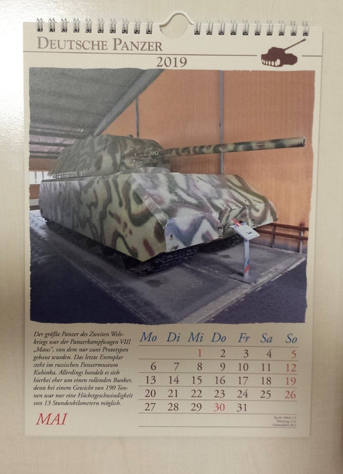 Deutsche Panzer - Kalender 2019