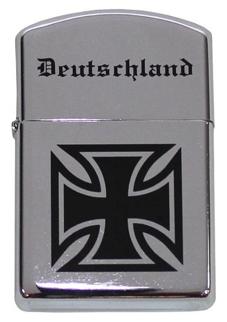 Deutschland Eisernes Kreuz - Sturmfeuerzeug chrom poliert