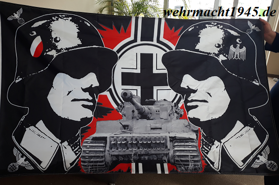 Wehrmacht Soldat Tiger Panzer - Fahne 150 x 90 cm