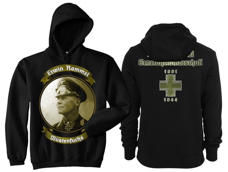 Erwin Rommel der Wüstenfuchs - Kapuzenpullover schwarz