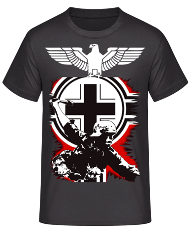 Wehrmacht Soldat im Balkenkreuz Reichsadler Frontdruck T-Shirt