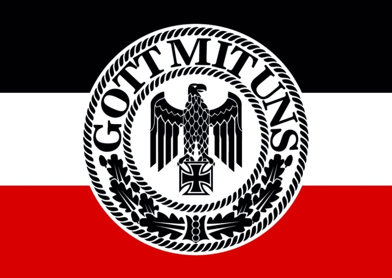 Gott mit uns schwarz weiss rot Aufkleber
