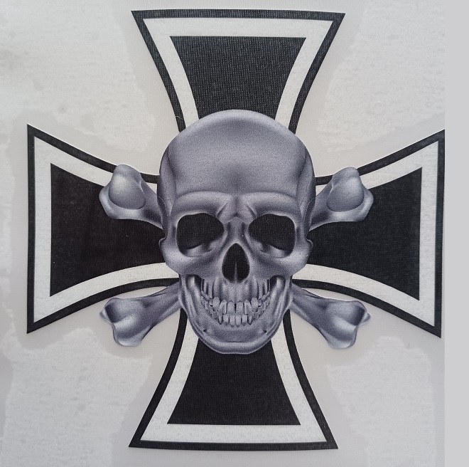 Totenkopf Eisernes Kreuz Aufkleber wasserfest