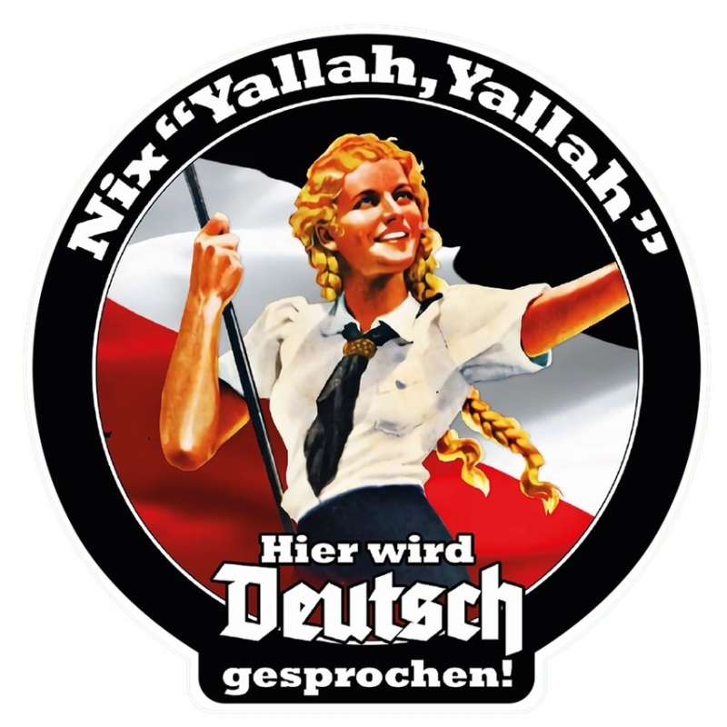Hier wird deutsch gesprochen wasserfester Aufkleber