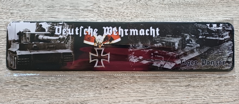 Deutsche Wehrmacht Tiger Panzer Blechschild lang