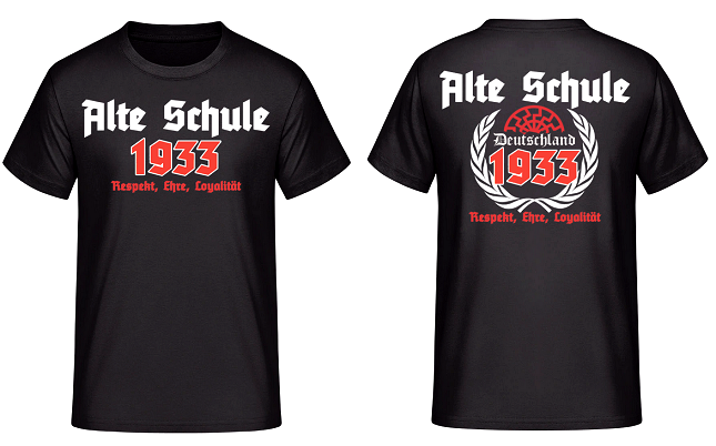 Alte Schule 1933 schwarze Sonne T-Shirt