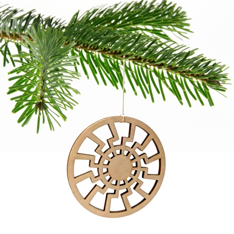 Schwarze Sonne 5er Pack Weihnachtsbaumschmuck