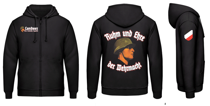 Landser eine deutsche Legende Ruhm und Ehre der Wehrmacht Kapuzenjacke