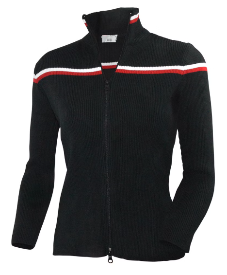 Schwarz weiss rot Damen Strickjacke