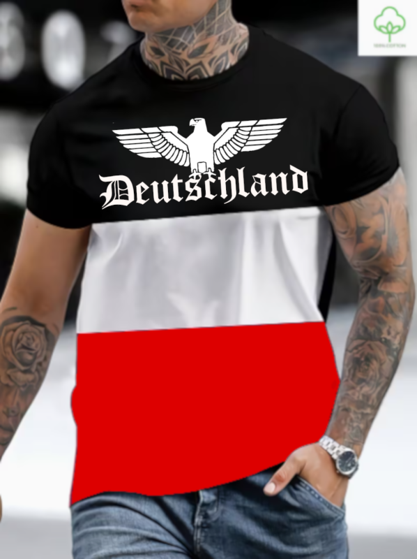 Schwarz Weiss Rot Deutschland T-Shirt