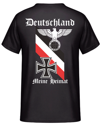 Deutschland meine Heimat schwarz weiss rot T-Shirt Größe XL und 3XL