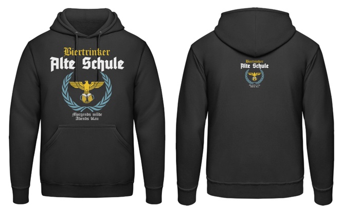 Alte Schule Biertrinker Reichsadler Kapuzenpullover