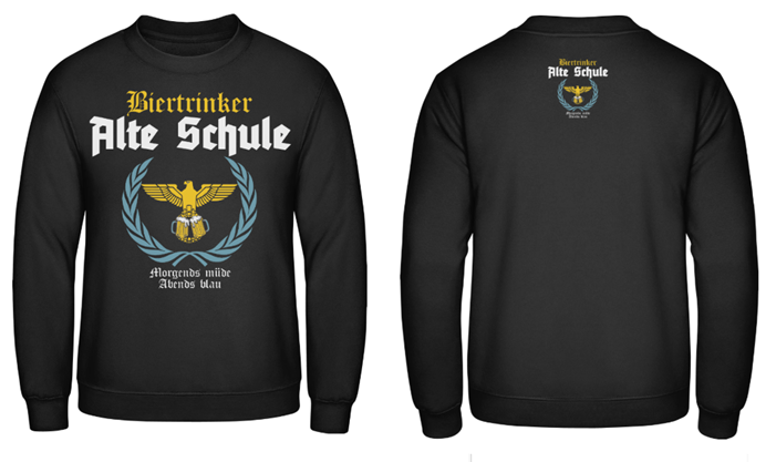 Alte Schule Biertrinker Reichsadler Pullover