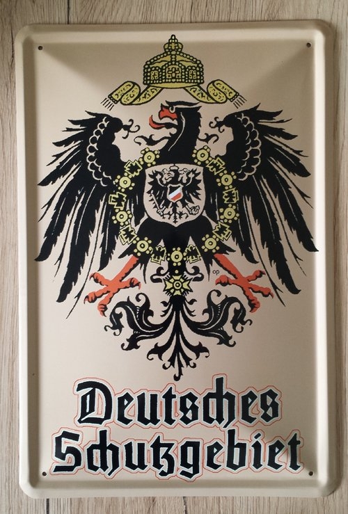 Blechschild Deutsches Schutzgebiet ca.10x 49 cm Strassenschild