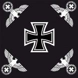 Eisernes Kreuz mit 4 Reichsadlern schwarz - Fahne 120x120 cm