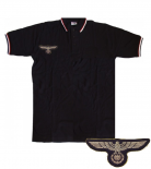 Reichsadler Gold Aufnäher - Poloshirt Schwarz, Weiss, Rot