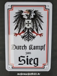 Durch Kampf zum Sieg - Blechschild II