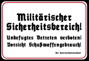 Militärischer Sicherheitsbereich - Blechschild