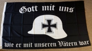 Gott mit uns Wehrmacht Helm - Fahne/Flagge 150x90cm