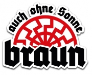 Auch ohne Sonne braun - Aufkleber(wasserfest)